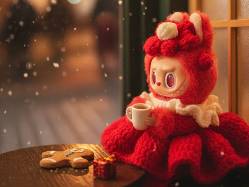 Labubu Red Dress & Headband Crochet Pattern PDF – Outfit for 17cm Doll | Amigurumi Clothes