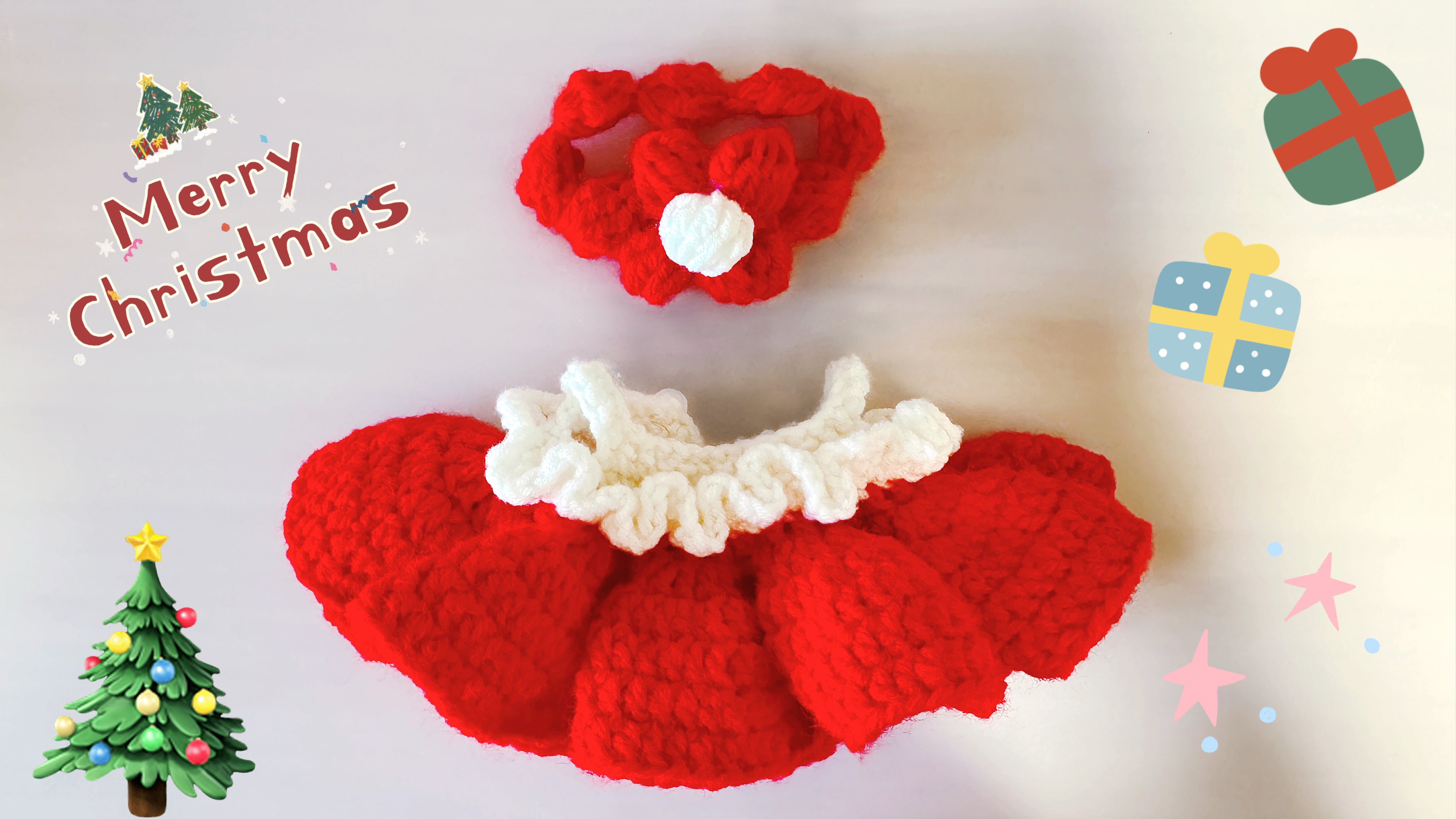 Labubu Red Dress & Headband Crochet Pattern PDF – Outfit for 17cm Doll | Amigurumi Clothes
