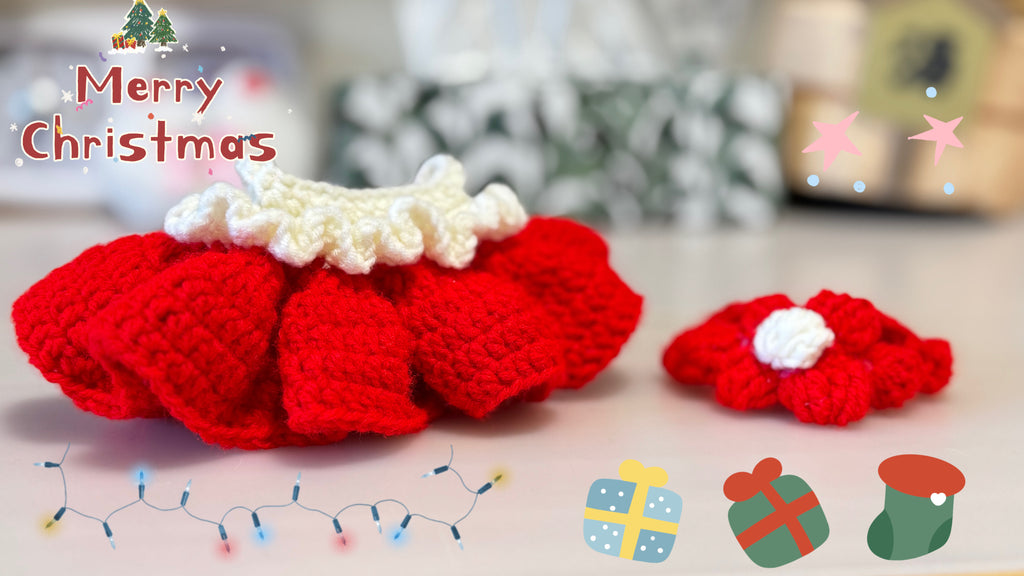 Labubu Red Dress & Headband Crochet Pattern PDF – Outfit for 17cm Doll | Amigurumi Clothes