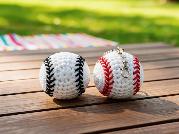 Baseball Keychain Crochet Pattern – Amigurumi Sports Ball Charm Tutorial | Mini Plush