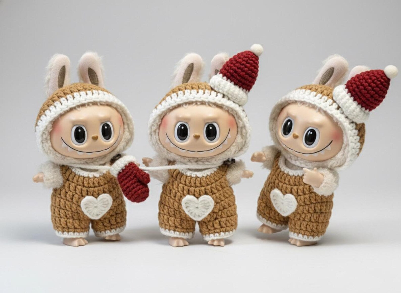 Labubu Gingerbread Outfit Crochet Pattern PDF – Christmas Doll Clothes