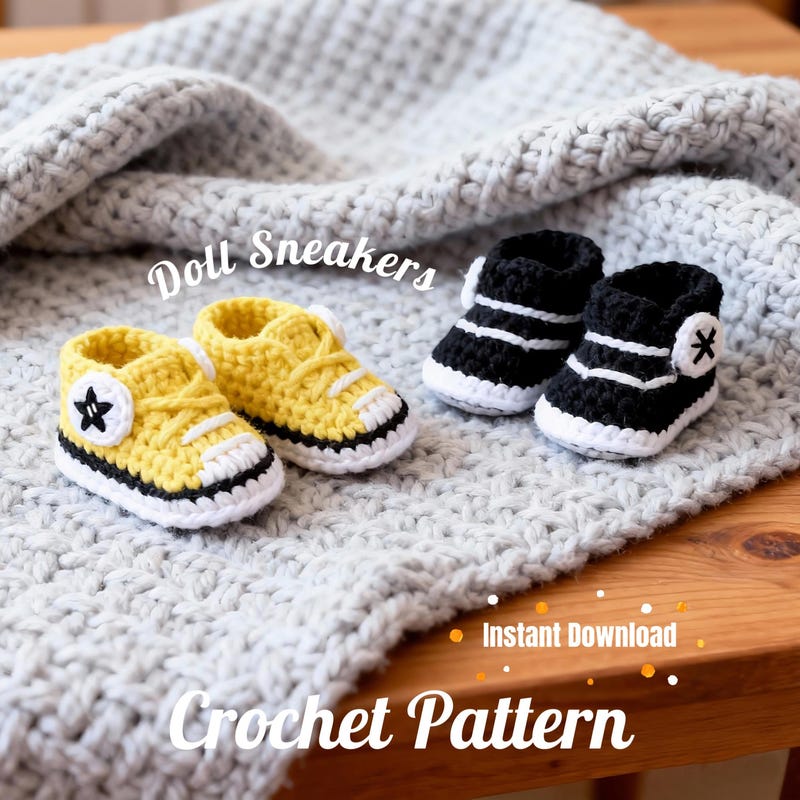 High Top Doll Sneakers Crochet Pattern – Mini Doll Shoes PDF