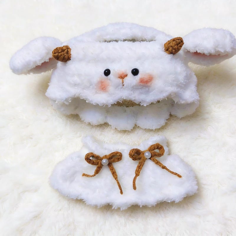 Little Lamb Hooded Outfit Crochet Pattern – Overalls & Dress, 2 Looks PDF