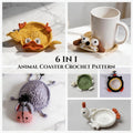 6-in-1 Popping Animal Coaster Crochet Pattern Bundle – Interactive Mug Rug PDF