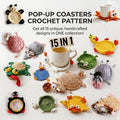 15-in-1 Pop-Up Animal Coaster Crochet Pattern Bundle – Mug Rug PDF