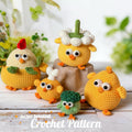 5-in-1 Chick Crochet Pattern Bundle – Amigurumi Plush Keychain PDF