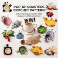 16-in-1 Animal Coaster Crochet Pattern Bundle – Pop-Up Mug Rug PDF