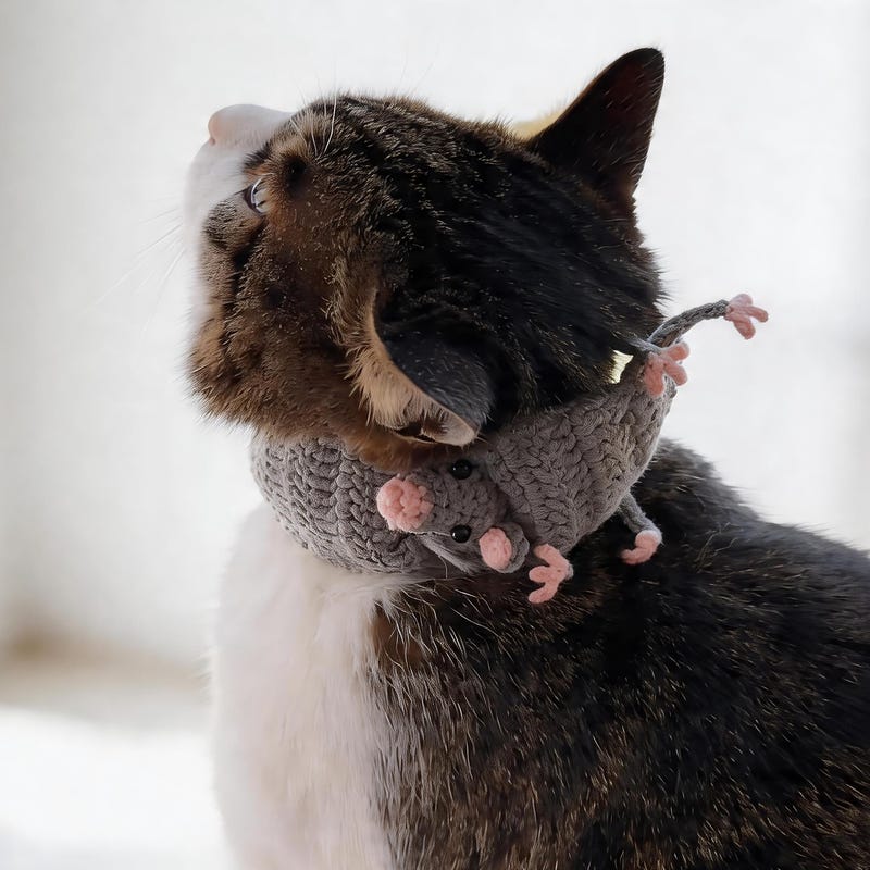 Mouse Scarf Crochet Pattern for Pets – No-Tie Cat & Dog Scarf PDF
