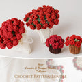 Rose Flower Coaster Pot & Bouquet Blanket Crochet Pattern PDF