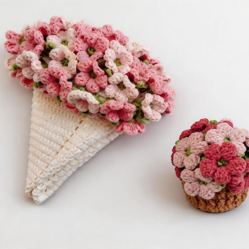 Hydrangea Coaster & Bouquet Blanket Crochet Pattern – Flower Pot PDF