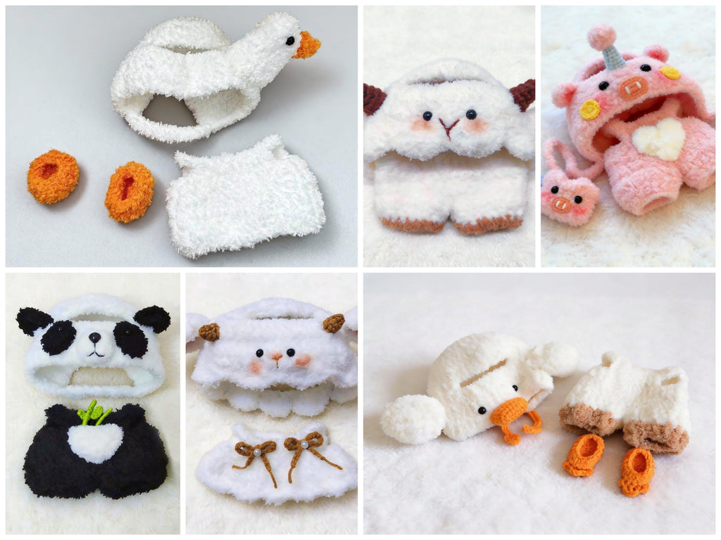 Fluffy Animal Doll Outfit Crochet Pattern Bundle