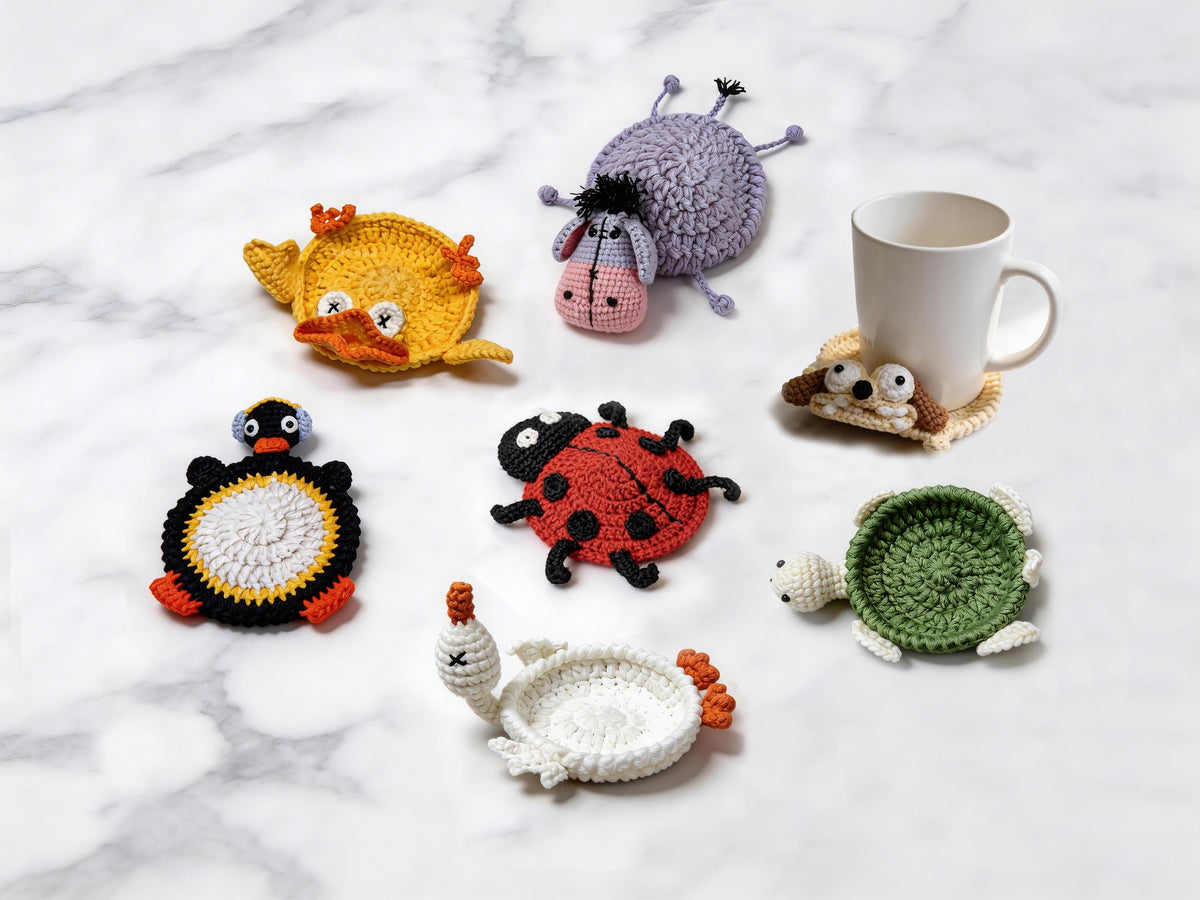 16-in-1 Animal Coaster Crochet Pattern Bundle