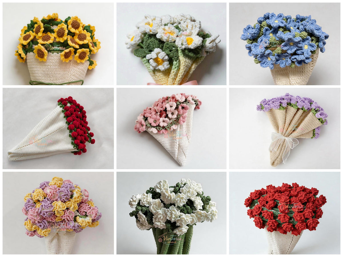 Flower Bouquet Blanket Crochet Pattern