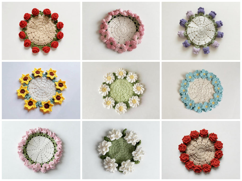 Flower Coaster Pot Crochet Pattern