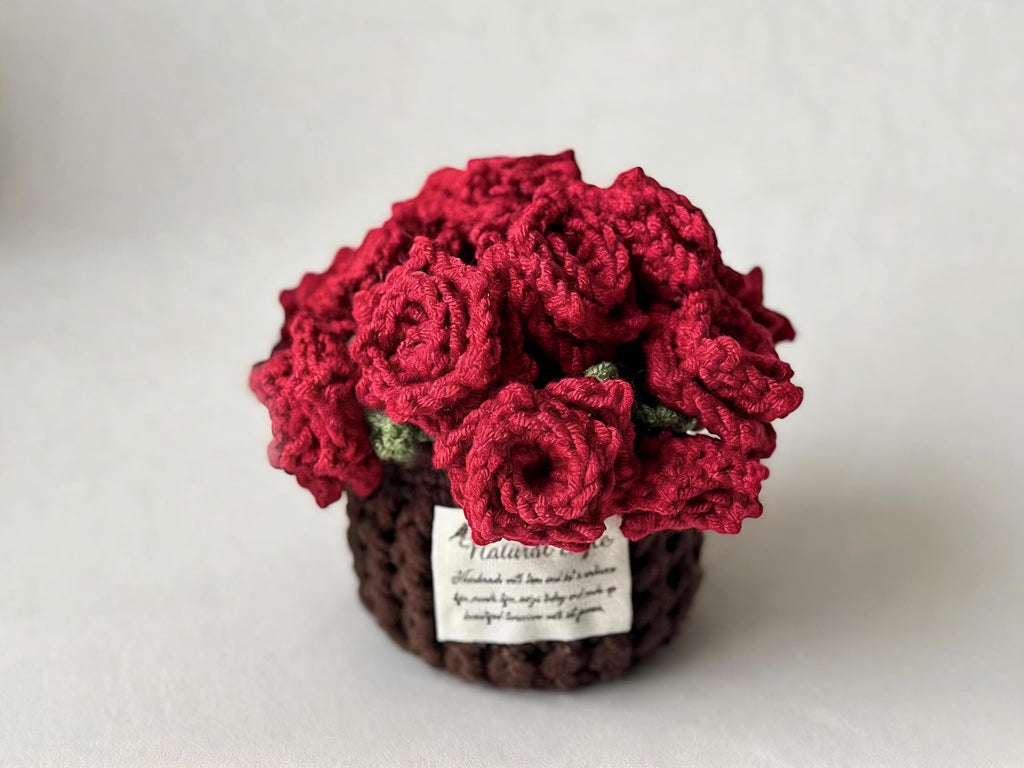 Rose Flower Coaster Pot & Bouquet Blanket Crochet Pattern