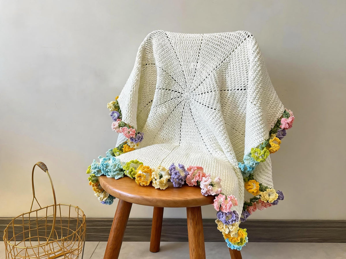 Carnation Bouquet Blanket & Coaster Pot Crochet Pattern