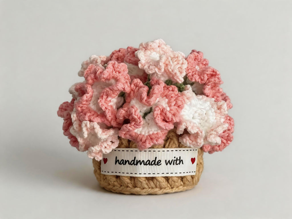 Carnation Bouquet Blanket & Coaster Pot Crochet Pattern