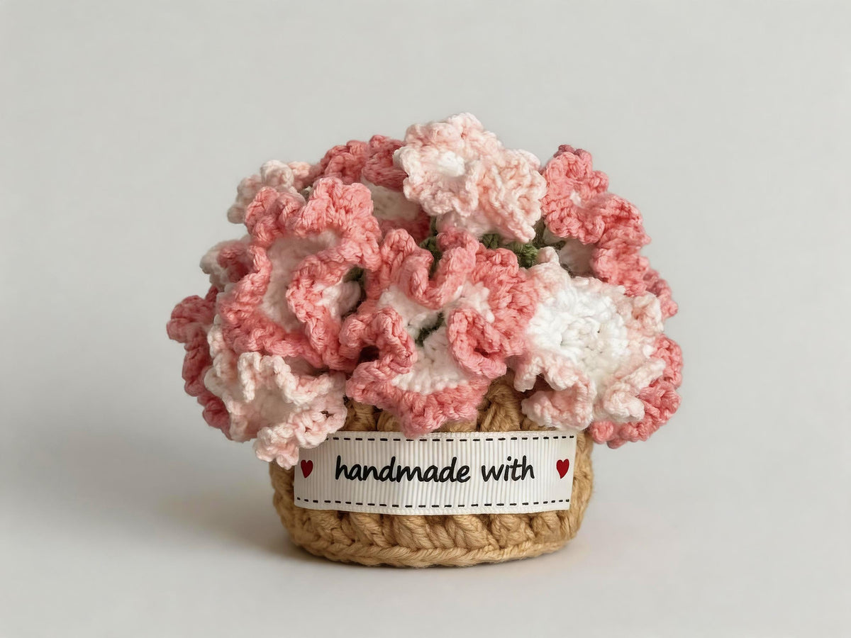 Carnation Bouquet Blanket & Coaster Pot Crochet Pattern