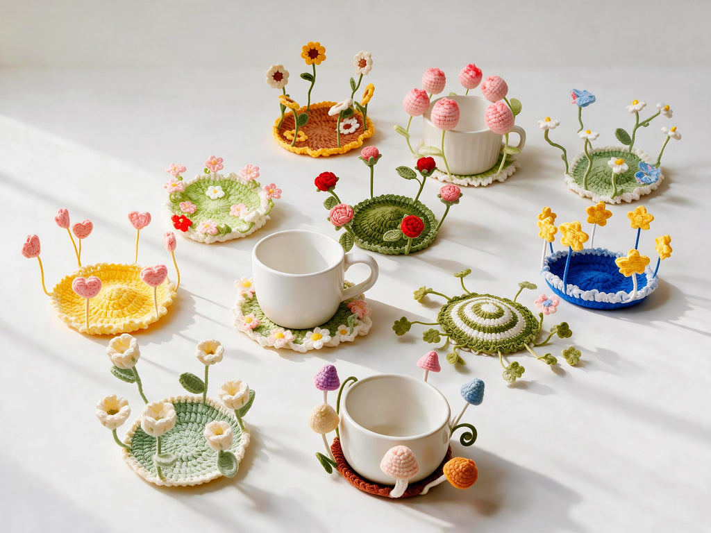 20-in-1 Flip-up flower Coaster Crochet Pattern Bundle