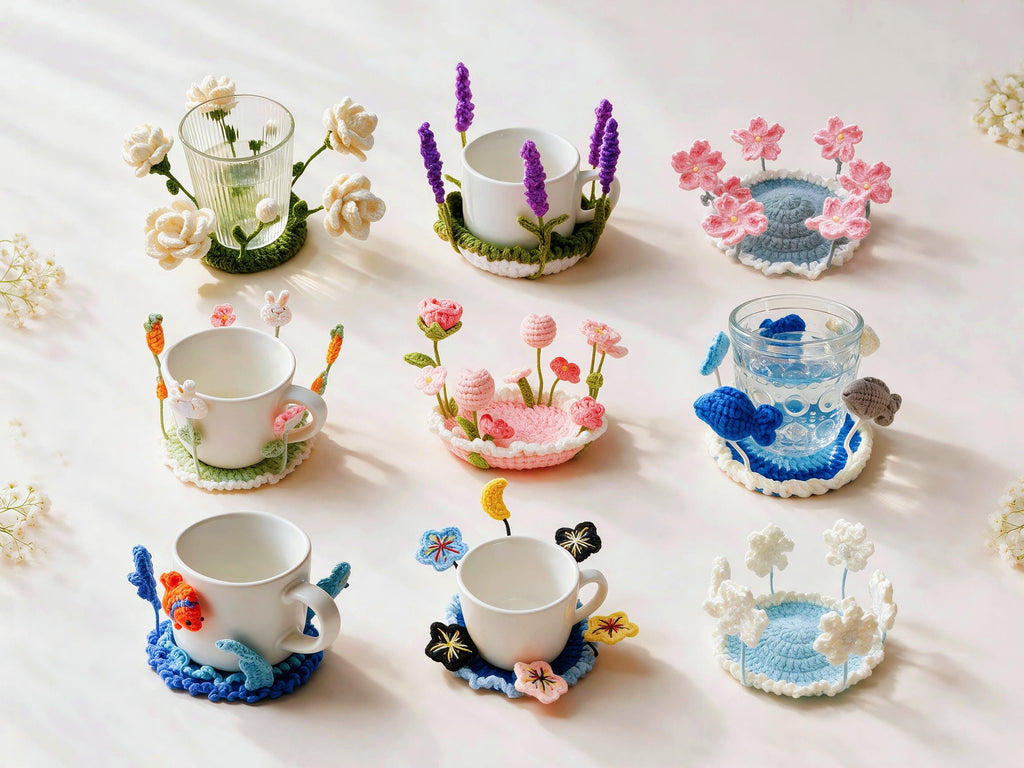 20-in-1 Flip-up flower Coaster Crochet Pattern Bundle
